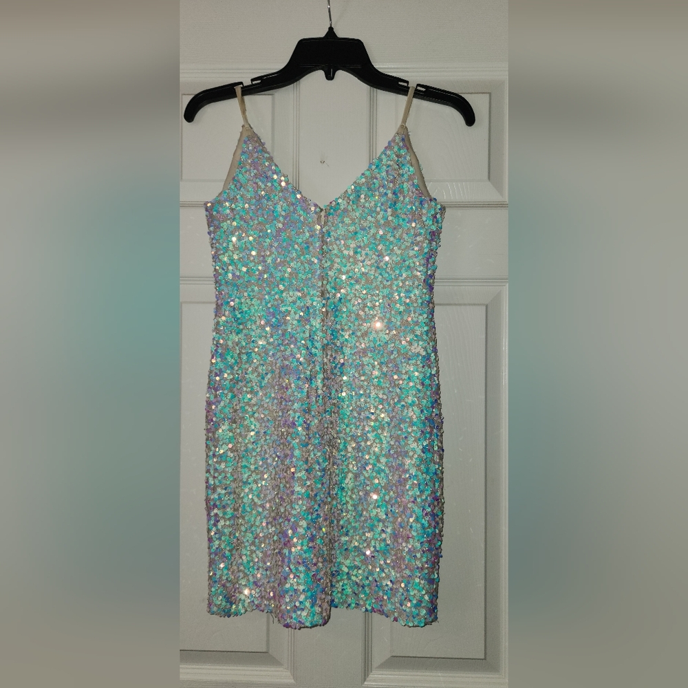 White Sequined Hoco/party Dresd